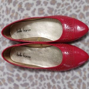 Belle France cherry red flats